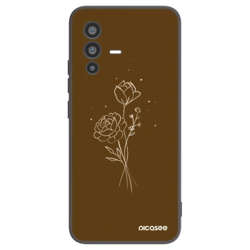 Picasee fekete szilikon tok az alábbi mobiltelefonokra Vivo V23 5G - Brown flowers