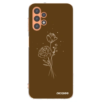 Picasee átlátszó szilikon tok az alábbi mobiltelefonokra Samsung Galaxy A13 4G A135 - Brown flowers