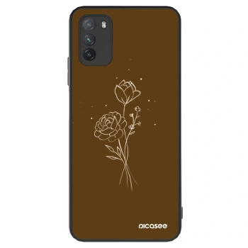 Szilikon tok erre a típusra Xiaomi Poco M3 - Brown flowers