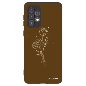 Picasee fekete szilikon tok az alábbi mobiltelefonokra Samsung Galaxy A33 5G A336 - Brown flowers