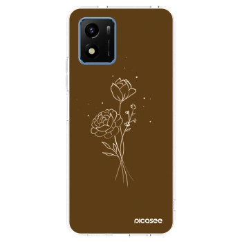 Picasee átlátszó szilikon tok az alábbi mobiltelefonokra Vivo Y01 - Brown flowers