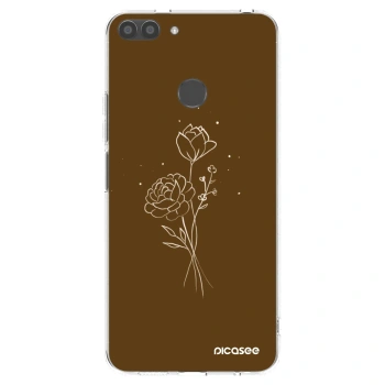 Picasee átlátszó szilikon tok az alábbi mobiltelefonokra Huawei P Smart - Brown flowers
