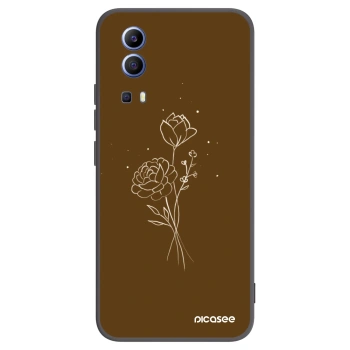 Picasee fekete szilikon tok az alábbi mobiltelefonokra Vivo Y52 5G - Brown flowers