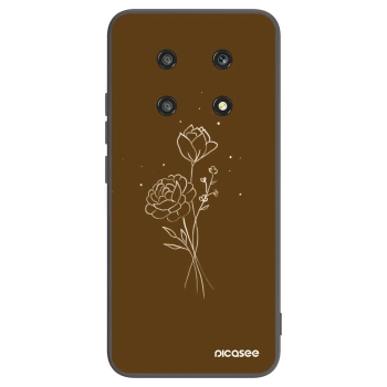 Picasee fekete szilikon tok az alábbi mobiltelefonokra Honor Magic4 Lite 5G - Brown flowers