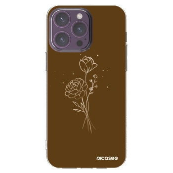 Picasee átlátszó szilikon tok az alábbi mobiltelefonokra Apple iPhone 14 Pro Max - Brown flowers