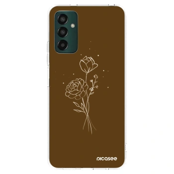 Picasee átlátszó szilikon tok az alábbi mobiltelefonokra Samsung Galaxy M13 M135F - Brown flowers