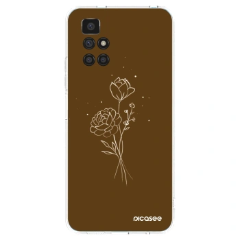Picasee átlátszó szilikon tok az alábbi mobiltelefonokra Xiaomi Redmi 10 (2022) - Brown flowers