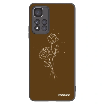 Picasee fekete szilikon tok az alábbi mobiltelefonokra Xiaomi Redmi Note 11 Pro+ 5G - Brown flowers