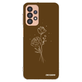 Picasee átlátszó szilikon tok az alábbi mobiltelefonokra Samsung Galaxy A23 A236B 5G - Brown flowers
