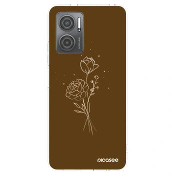 Picasee átlátszó szilikon tok az alábbi mobiltelefonokra Xiaomi Redmi 10 5G - Brown flowers