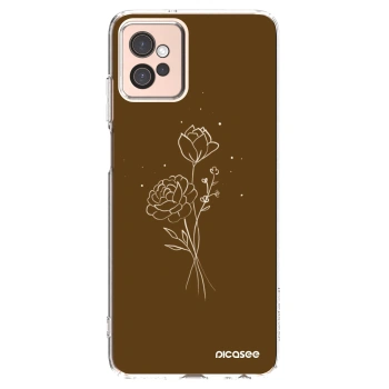 Picasee átlátszó szilikon tok az alábbi mobiltelefonokra Motorola Moto G32 - Brown flowers