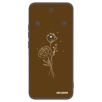 Picasee fekete szilikon tok az alábbi mobiltelefonokra Honor Magic5 Lite 5G - Brown flowers