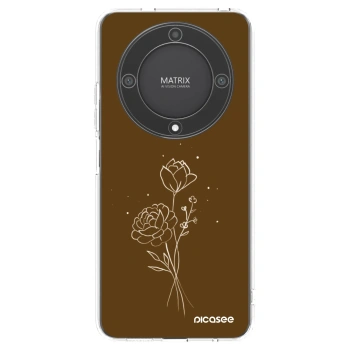 Picasee átlátszó szilikon tok az alábbi mobiltelefonokra Honor Magic5 Lite 5G - Brown flowers