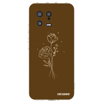 Picasee átlátszó szilikon tok az alábbi mobiltelefonokra Xiaomi 13 - Brown flowers