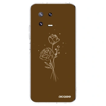 Picasee átlátszó szilikon tok az alábbi mobiltelefonokra Xiaomi 13 Pro - Brown flowers