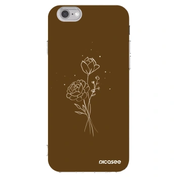 Picasee átlátszó szilikon tok az alábbi mobiltelefonokra Apple iPhone 6/6S - Brown flowers