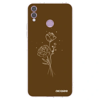 Picasee átlátszó szilikon tok az alábbi mobiltelefonokra Honor 8X - Brown flowers