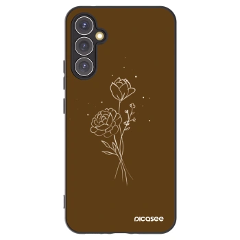 Picasee fekete szilikon tok az alábbi mobiltelefonokra Samsung Galaxy A34 5G A346B - Brown flowers