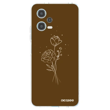 Picasee átlátszó szilikon tok az alábbi mobiltelefonokra Xiaomi Redmi Note 12 5G - Brown flowers