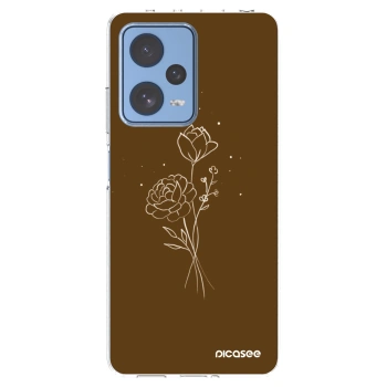 Picasee átlátszó szilikon tok az alábbi mobiltelefonokra Xiaomi Redmi Note 12 Pro 5G - Brown flowers