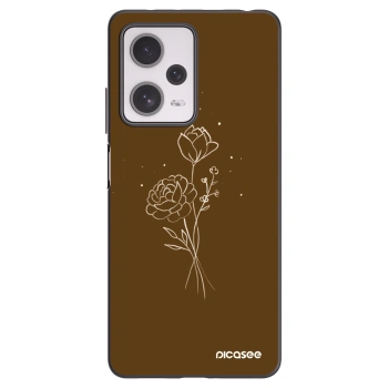 Picasee fekete szilikon tok az alábbi mobiltelefonokra Xiaomi Redmi Note 12 Pro+ 5G - Brown flowers