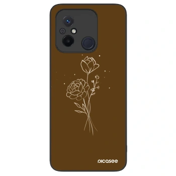 Szilikon tok erre a típusra Xiaomi Redmi 12C - Brown flowers