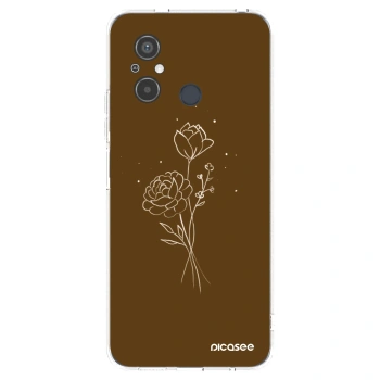Picasee átlátszó szilikon tok az alábbi mobiltelefonokra Xiaomi Redmi 12C - Brown flowers
