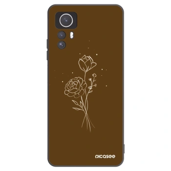 Picasee fekete szilikon tok az alábbi mobiltelefonokra Xiaomi Redmi Note 12S - Brown flowers