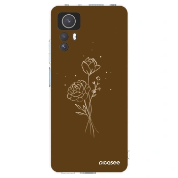 Picasee átlátszó szilikon tok az alábbi mobiltelefonokra Xiaomi Redmi Note 12S - Brown flowers