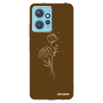 Picasee átlátszó szilikon tok az alábbi mobiltelefonokra Xiaomi Redmi Note 12 4G - Brown flowers