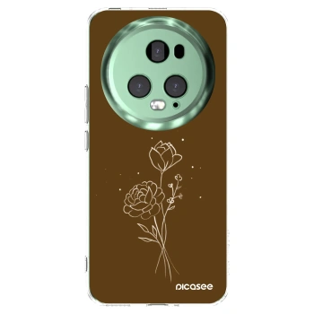 Picasee átlátszó szilikon tok az alábbi mobiltelefonokra Honor Magic5 Pro - Brown flowers