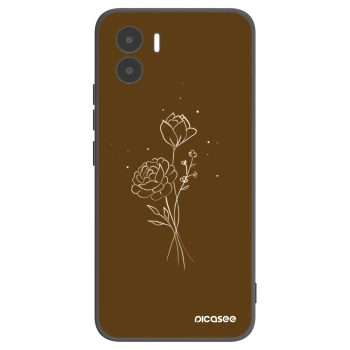 Picasee fekete szilikon tok az alábbi mobiltelefonokra Xiaomi Redmi A2 - Brown flowers