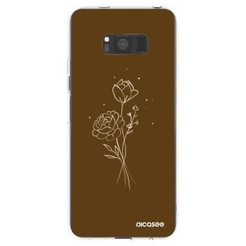 Picasee átlátszó szilikon tok az alábbi mobiltelefonokra Samsung Galaxy S8 G950F - Brown flowers