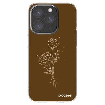 Picasee átlátszó szilikon tok az alábbi mobiltelefonokra Apple iPhone 15 Pro - Brown flowers