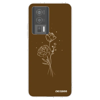 Picasee átlátszó szilikon tok az alábbi mobiltelefonokra Xiaomi Poco F5 Pro 5G - Brown flowers