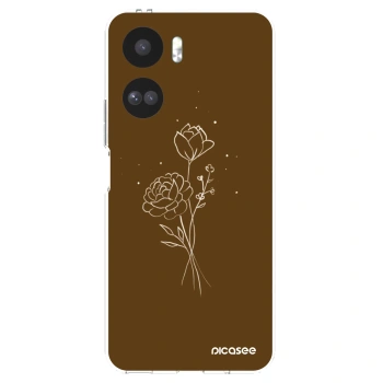 Picasee átlátszó szilikon tok az alábbi mobiltelefonokra Honor 90 Lite 5G - Brown flowers