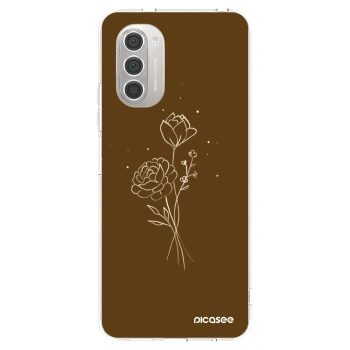 Picasee átlátszó szilikon tok az alábbi mobiltelefonokra Motorola Moto G51 - Brown flowers