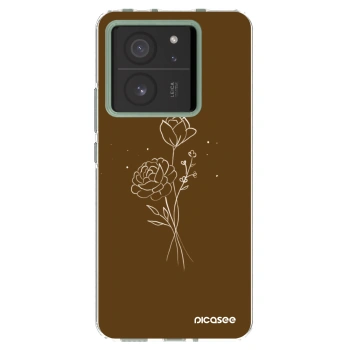 Picasee átlátszó szilikon tok az alábbi mobiltelefonokra Xiaomi 13T Pro - Brown flowers