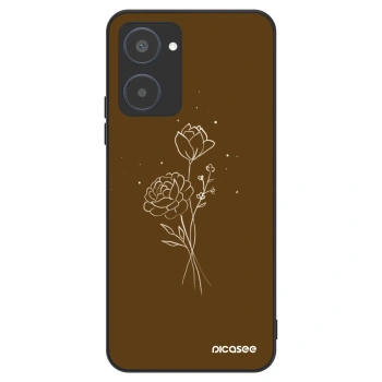 Szilikon tok erre a típusra Realme 10 4G - Brown flowers