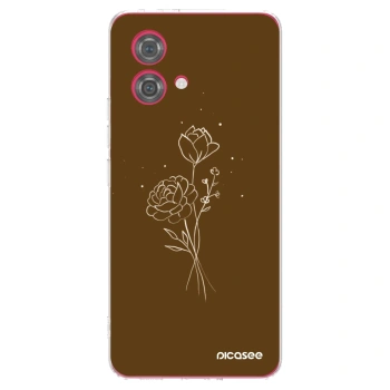 Picasee átlátszó szilikon tok az alábbi mobiltelefonokra Motorola Moto G84 5G - Brown flowers
