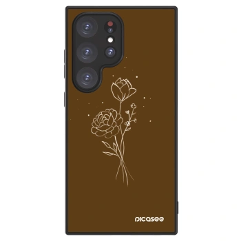 Szilikon tok erre a típusra Samsung Galaxy S24 Ultra S928B 5G - Brown flowers