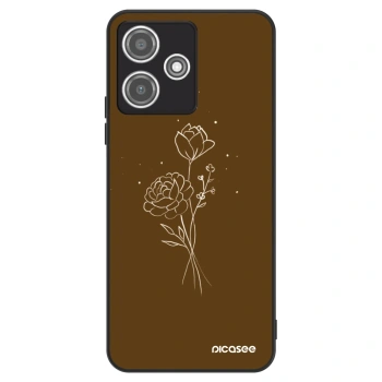 Szilikon tok erre a típusra Xiaomi Redmi 12 5G - Brown flowers