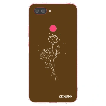 Picasee átlátszó szilikon tok az alábbi mobiltelefonokra Xiaomi Mi 8 Lite - Brown flowers