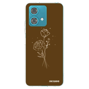 Picasee átlátszó szilikon tok az alábbi mobiltelefonokra Motorola Edge 40 Neo - Brown flowers