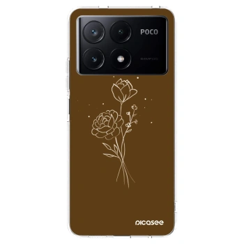 Picasee átlátszó szilikon tok az alábbi mobiltelefonokra Xiaomi Poco X6 Pro - Brown flowers