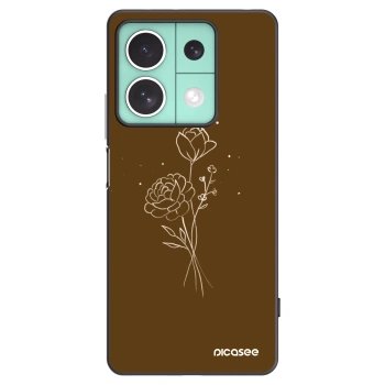 Picasee fekete szilikon tok az alábbi mobiltelefonokra Xiaomi Redmi Note 13 5G - Brown flowers