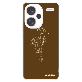 Picasee átlátszó szilikon tok az alábbi mobiltelefonokra Xiaomi Redmi Note 13 Pro+ 5G - Brown flowers