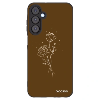 Picasee fekete szilikon tok az alábbi mobiltelefonokra Samsung Galaxy A25 A256B 5G - Brown flowers