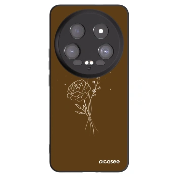 Picasee fekete szilikon tok az alábbi mobiltelefonokra Xiaomi 14 Ultra - Brown flowers