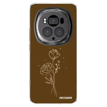 Picasee átlátszó szilikon tok az alábbi mobiltelefonokra Honor Magic6 Pro - Brown flowers